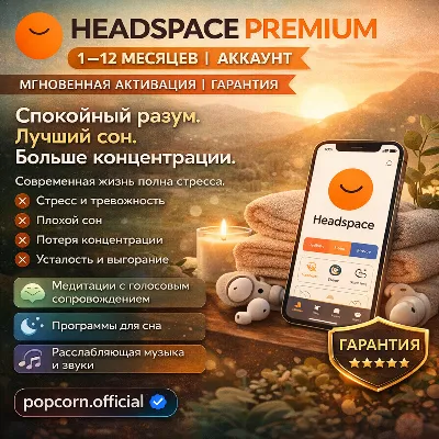 🧘 HEADSPACE PREMIUM | 1–12 МЕСЯЦЕВ | АККАУНТ | МГНОВЕННАЯ АКТИВАЦИЯ | ГАРАНТИЯ - irongamers.ru