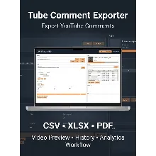 Tube Comment Exporter | Экспорт комментариев YouTube в CSV, Excel и PDF | Windows