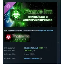 Plague Inc: Aliens & Anti-Vaxxers DLC АВТОДОСТАВКА STEAM РОССИЯ