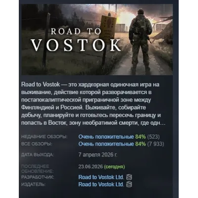 Road to Vostok АВТОДОСТАВКА STEAM GLOBAL МГНОВЕННО ЛИЦЕНЗИЯ - irongamers.ru