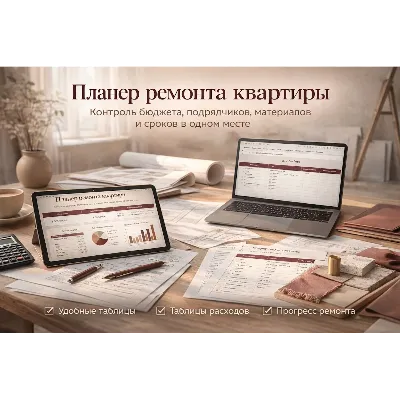 Планер ремонта квартиры в Google Sheets + Excel | Бюджет, расходы, контроль - irongamers.ru