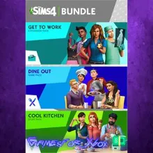 The Sims 4 Bundle - Get to Work, Dine Out, Cool Kitchen Stuff XBOX DLC