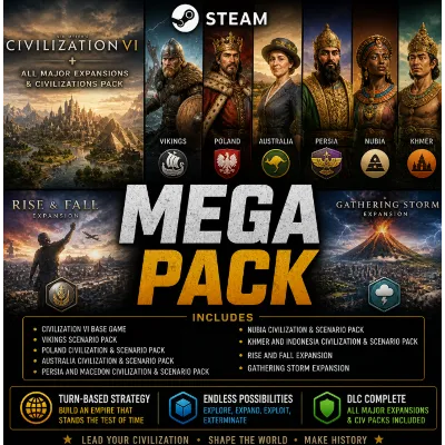 Civilization VI + Rise and Fall,Gathering Storm + Pack/ Steam / Оффлайн / Без Очереди - irongamers.ru