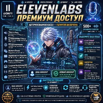 ElevenLabs Creator / Pro / Scale / Business | Официальное продление подписки