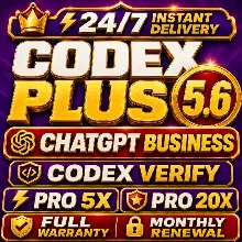 [24/7] ChatGPT 5.6 PLUS + CODEX VERIFY | GO | PRO 5X / 20X | BUSINESS | FULL WARRANTY