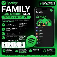 Spotify Family Plan Member Slot | Premium Access | 1-3-6-12 Months | Activation