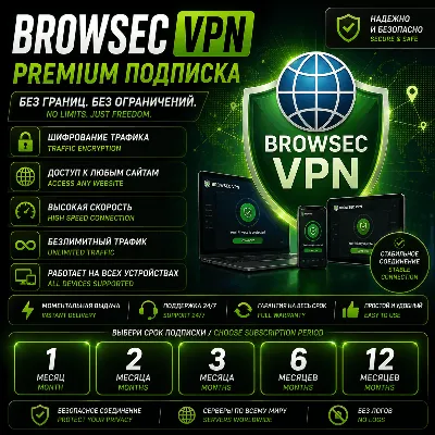 Browsec VPN Premium | 1/2/3/6/12 месяц | Безлимит | Гарантия | BrowsecVPN - irongamers.ru