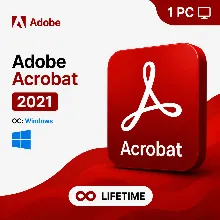 Adobe Acrobat Pro DC 2021  Windows 1 Device  Lifetime