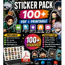 Anime Sticker Pack 100+ PDF | Printable High Quality Stickers
