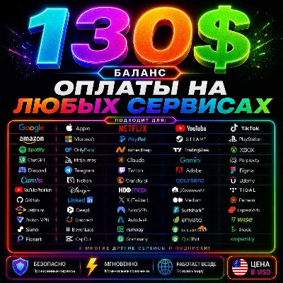 130$ US Карта для оплаты на любых сервисах + баланс в USD - irongamers.ru