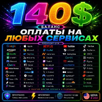 140$ US Карта для оплаты на любых сервисах + баланс в USD - irongamers.ru
