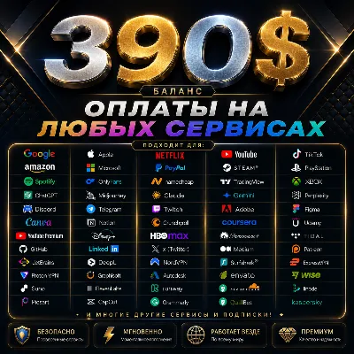 390$ US Карта для оплаты на любых сервисах • Баланс в USD - irongamers.ru