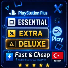Подписка PS Plus+ 1-12 месяцев | Essential | Extra | Deluxe | EA Play | Турция TRY