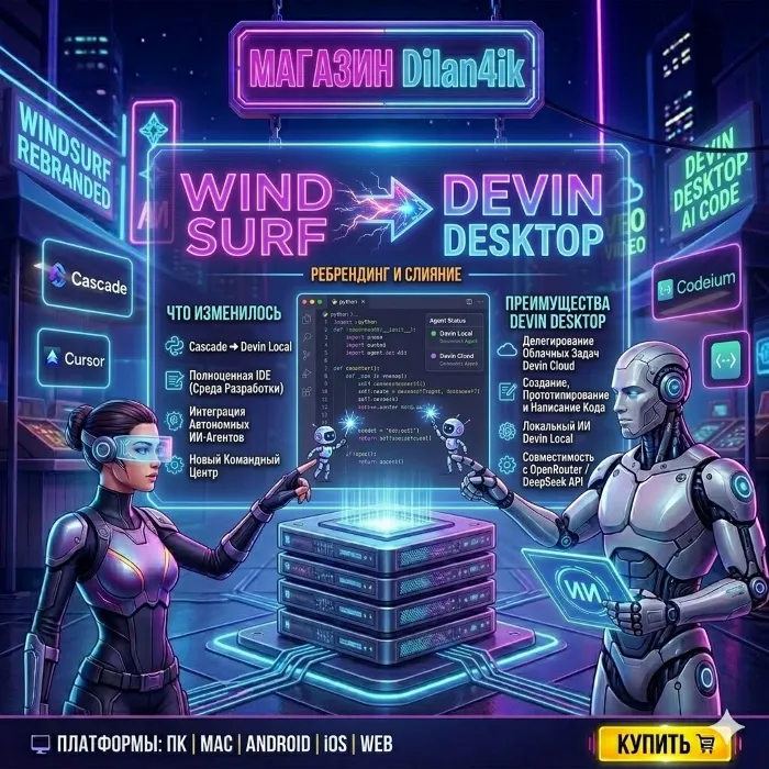Devin Desktop AI PRO (Windsurf Codeium) · Быстро · Надежный Сервис & Гарантия