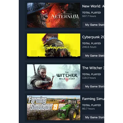 ONLINE STEAM | Cyberpunk 2077, New World: Aeternum + 7 GAMES TOTAL COSTS 200$ - irongamers.ru