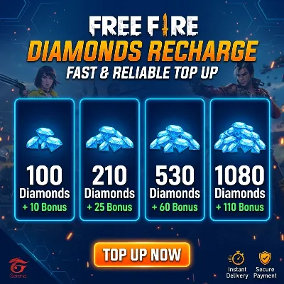Пополнение Free Fire Diamonds | 100/210/530/1080 + Бонус Алмазы | Быстрый Top Up - irongamers.ru
