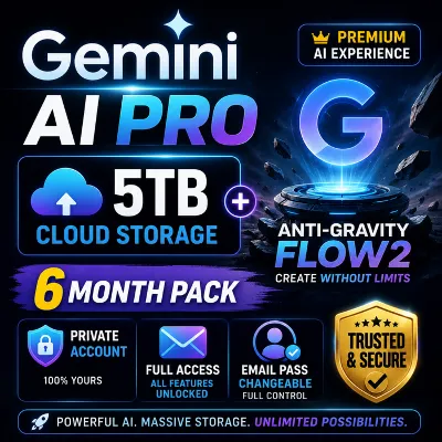 Gemini AI Pro + 5 ТБ хранилища + Anti‑Gravity Flow — 6 месяцев — Личный аккаун