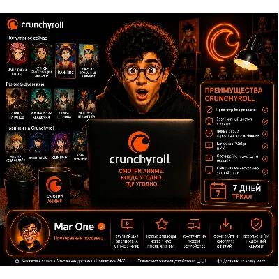 Crunchyroll Premium Mega Fan • Личный профиль • Доступ 1 / 3 / 6 месяцев - irongamers.ru
