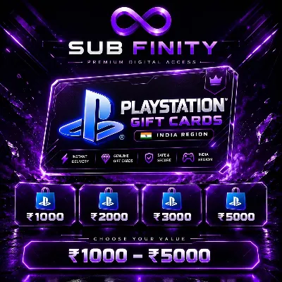 PlayStation (карта PSN) 1000–5000 INR (Индия)