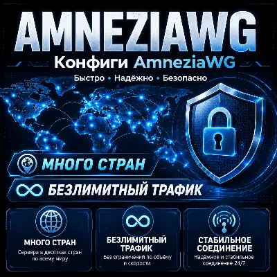 AmneziaWG VPN Много стран 1-6 мес VLESS AWG Обход блокировок КВН Amnezia VPN - irongamers.ru