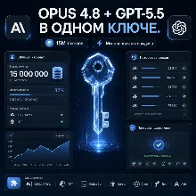 GPT 5.5 + Claude opus 4.8 в одном API-ключе 15M токенов