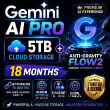 Google Gemini AI Pro + 5 ТБ хранилища + Anti‑Gravity Flow — 18 месяцев — Ссылка для