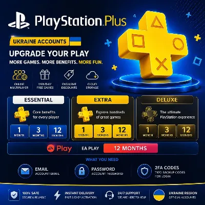PlayStation Plus Украина | Essential • Extra • Deluxe | 1–12 месяцев - irongamers.ru