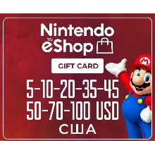 Карта Nintendo eShop 5-10-20-35-50-70-100 долларов США