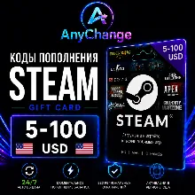 STEAM GIFT CARD 5-100 USD [USA] | КОДЫ ПОПОЛНЕНИЯ CТИМ | ПОДАРОЧНЫЕ КАРТЫ CODE | 24/7