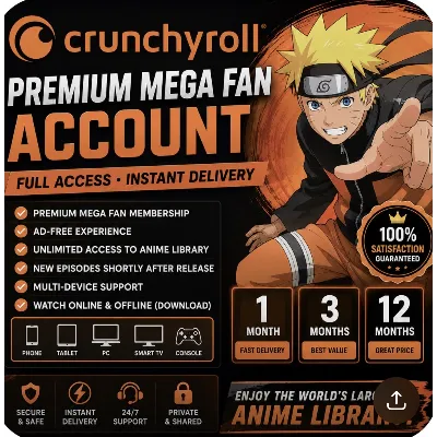 Премиум-аккаунт Crunchyroll Mega Fan – 1 месяц | Мгновенная доставка | - irongamers.ru