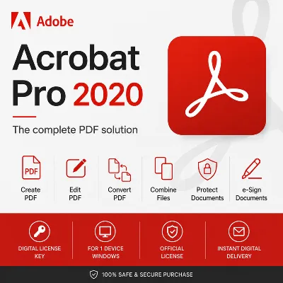 Adobe Acrobat Pro DC 2020 для Windows, 1 устройство, бессрочная лицензия - irongamers.ru