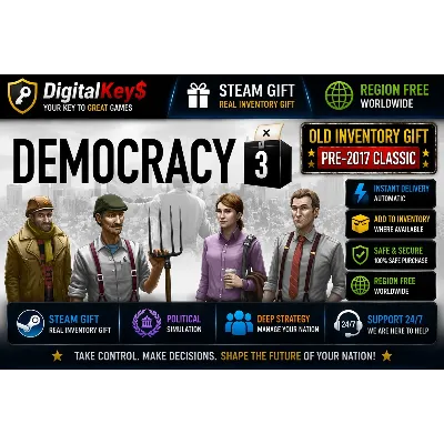 🌍 Democracy 3 — Steam Gift / Old Inventory Gift