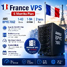 Франция VPS - 6 Месяцев | AMD EPYC 7662 | Быстрый NVMe | Порт 2 Гбит/с