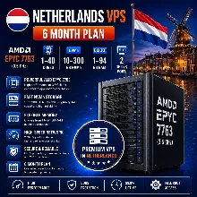 Нидерланды VPS - 6 Месяцев | AMD EPYC 7763 | Быстрый NVMe | Порт 2 Гбит/с