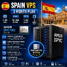 Испания VPS - 3 Месяца | AMD EPYC 7662 | Быстрый NVMe | Порт 2 Гбит/с