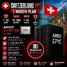 Швейцария VPS - 1 Месяц | AMD 2xEPYC 7502 | Быстрый NVMe | Порт 2 Гбит/с