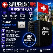 Швейцария VPS - 6 Месяцев | AMD 2xEPYC 7502 | Быстрый NVMe | Порт 2 Гбит/с