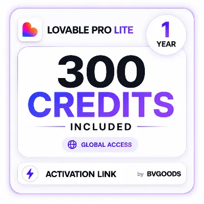 Lovable Pro Lite | 300 Credits + 5 Credits Daily | 1 Year Access | Global - irongamers.ru
