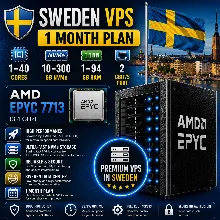 Швеция VPS - 1 Месяц | AMD EPYC 7713 | Быстрый NVMe | Порт 2 Гбит/с