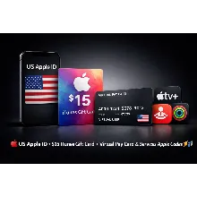 🍎💳 US Apple ID | $15 iTunes Gift Card | Virtual Pay Card & Services Apple Codes ⚡💎