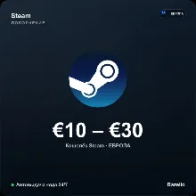 Steam Wallet пополнение кошелька Steam Европа EUR от 10 до 30 евро Автовыдача кода 24