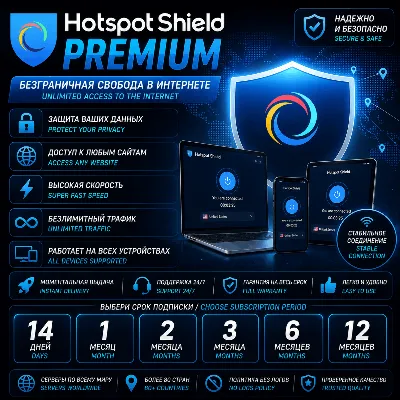 Hotspot Shield Premium | 14 дней / 1 / 2 / 3 / 6 / 12 мес | Безлимит | HotspotShield - irongamers.ru