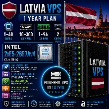 Латвия VPS - 1 Год | Intel 2xE5-2697Av4 | Быстрый NVMe | Порт 2 Гбит/с