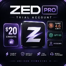 Аккаунт Zed.dev Pro Trial 14 дней| 20$ Credits | Claude 4.6 Sonnet + GPT-5.5 | Личный