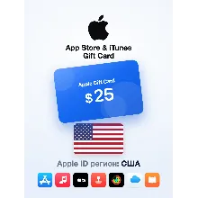 Apple Gift Card 25 USD — Соединённые Штаты, доставка до 5 мин