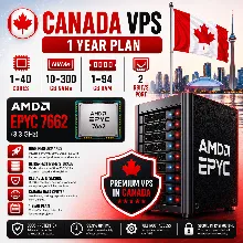 Канада VPS - 1 Год | AMD EPYC 7662 | Быстрый NVMe | Порт 2 Гбит/с