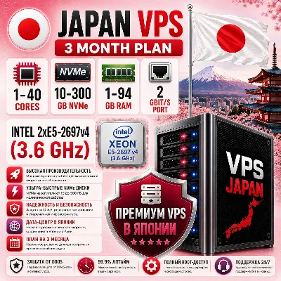 Япония VPS - 3 Месяца | Intel 2xE5-2697Av4 | Быстрый NVMe | Порт 2 Гбит/с - irongamers.ru