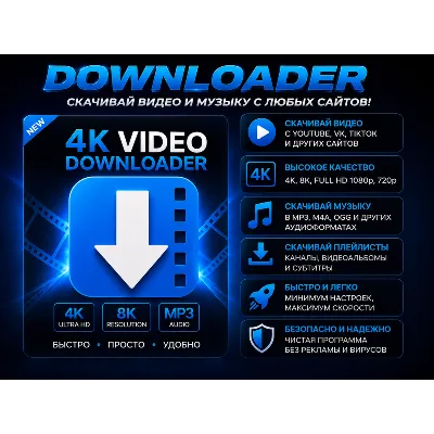 ⬇️ 4K Video Downloader 2026 | Скачать видео и музыку | Автовыдача - irongamers.ru