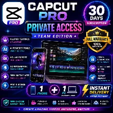 CapCut Pro Private | Team Access | 30 Days | Full Warranty | Instant Delivery