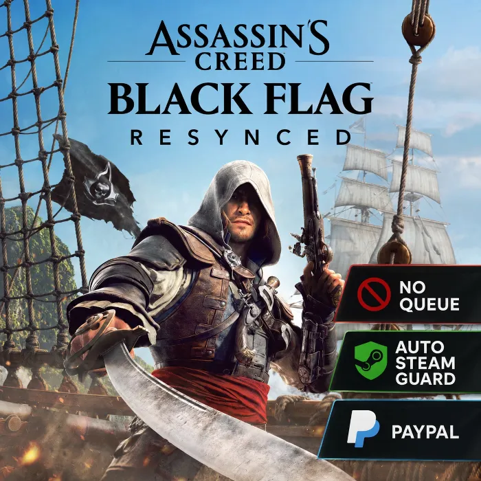 Assassin's Creed Black Flag Resynced deluxe · Без очереди · Авто Steam Guard · PayPal